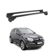 Barres de toit Transversales pour Opel Antara 2006-2017 Aluminium Noir