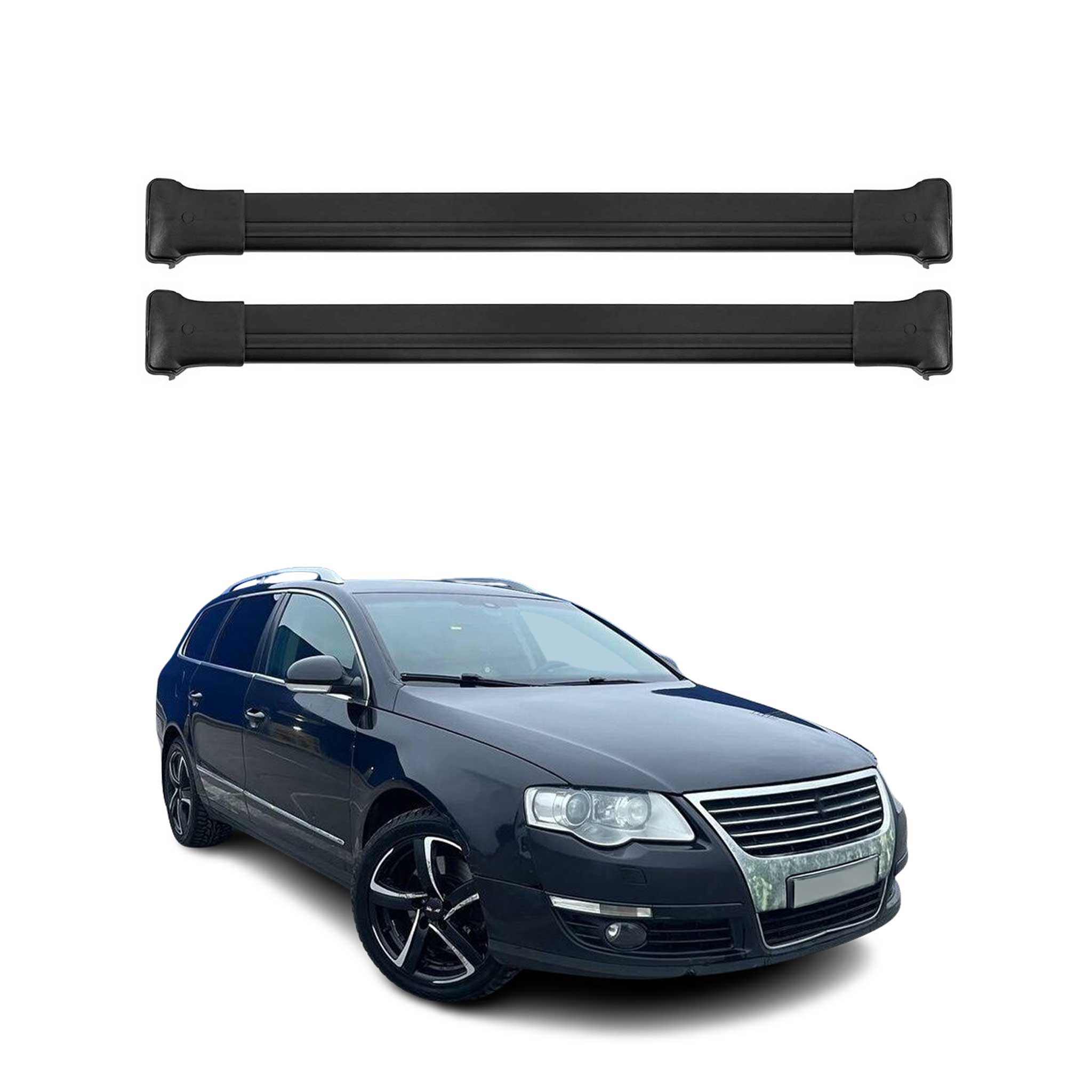 Barres de toit transversales pour VW Passat B6 2005-2010 Variant Alu Noir