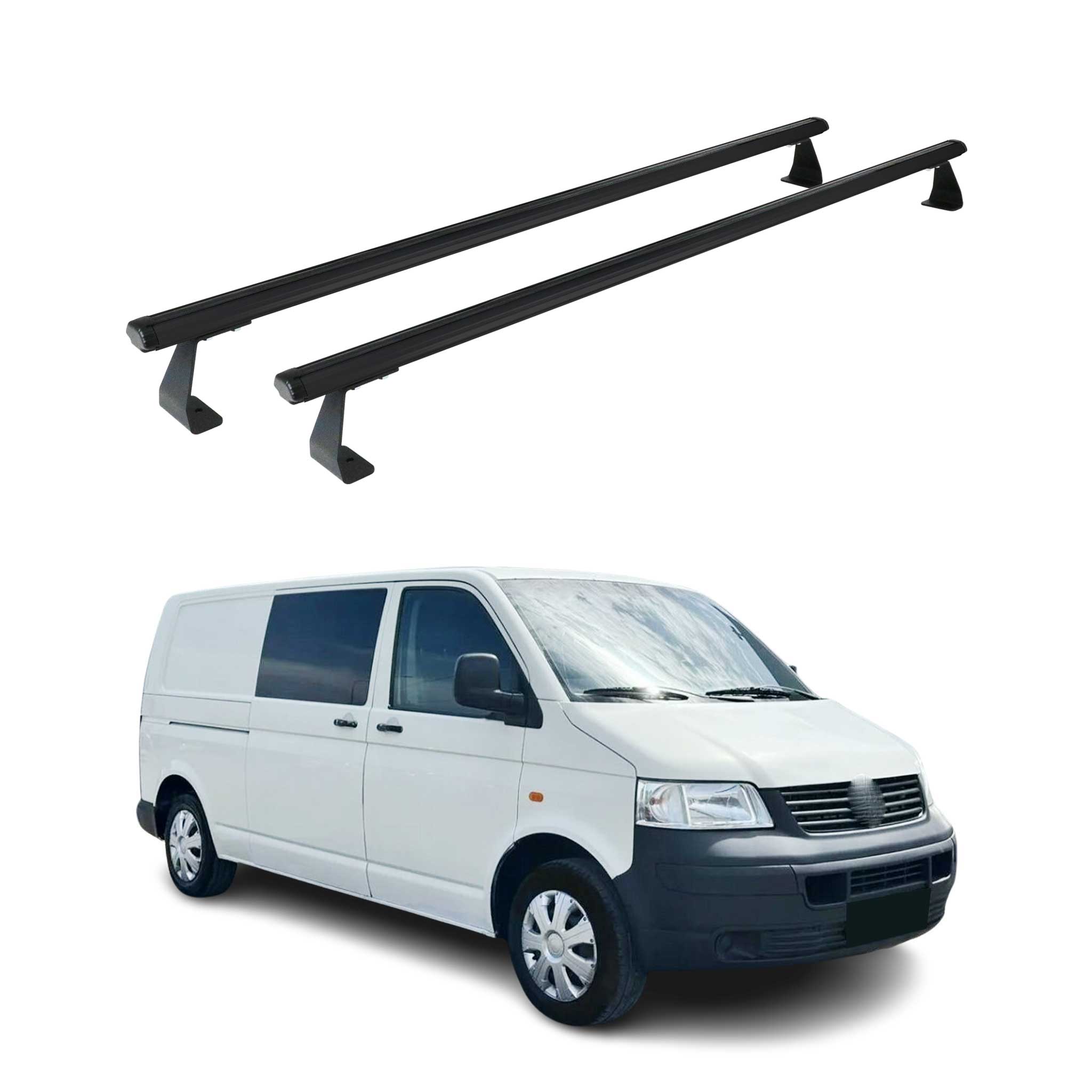 Barres de toit transversales pour VW T5 Caravelle 2003-2015 Aluminium Noir