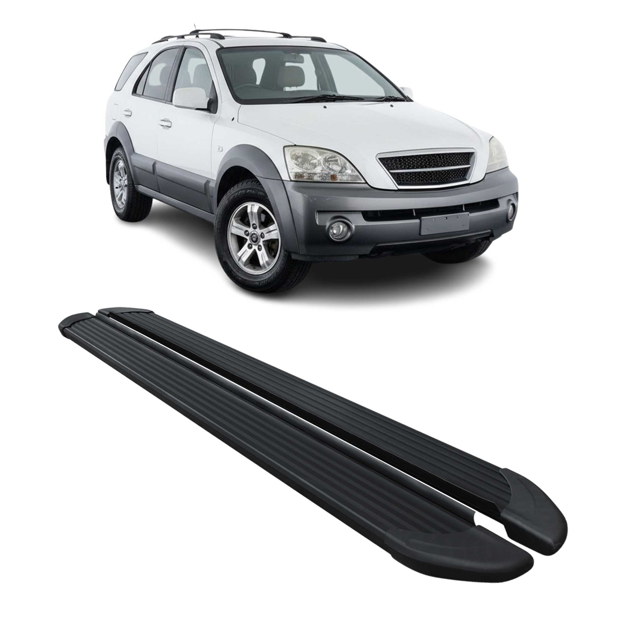 Marchepieds Latéraux pédale pour Kia Sorento 2002-2009 Noir Aluminium 2Pcs