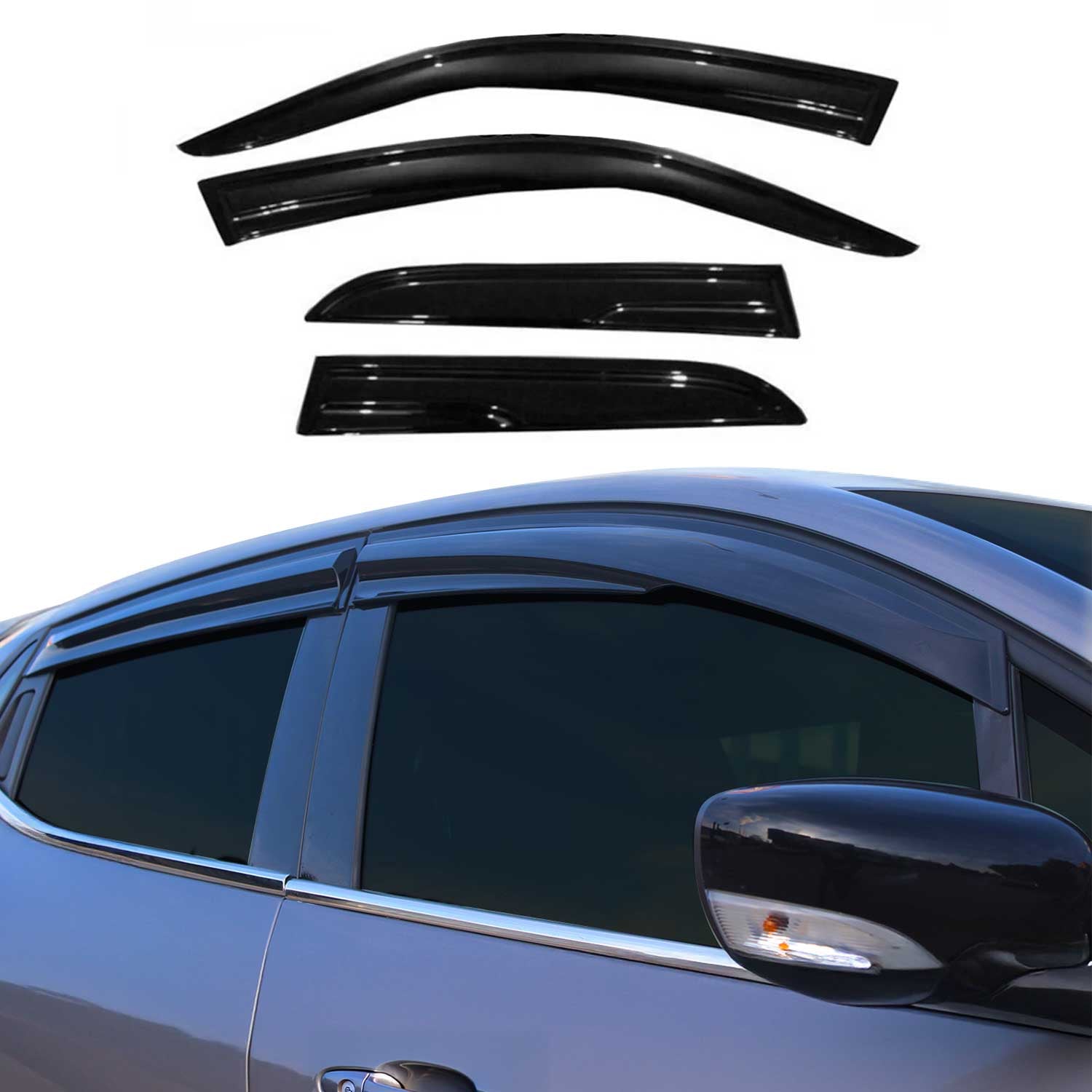 Déflecteurs De Vent Pluie D'air pour Seat Ibiza 2002-2008 Acrylique 4 Pcs