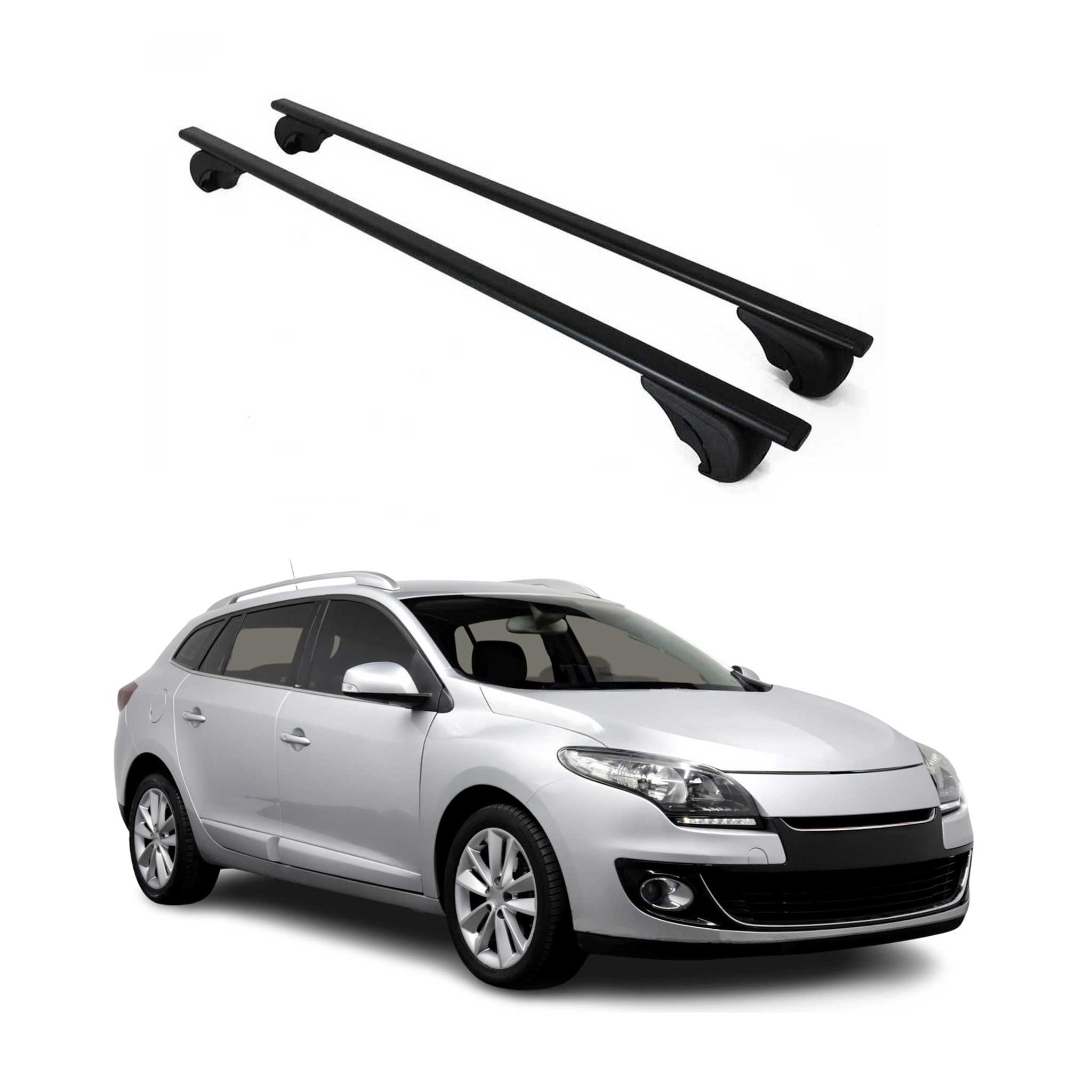 Barres de toit Transversales pour Renault Megane 2009-2016 Fer Noir