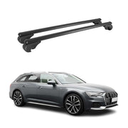 Barres de toit Transversales pour Audi A6 C8 Allroad 2019-2025 TÜV Alu Noir 2x