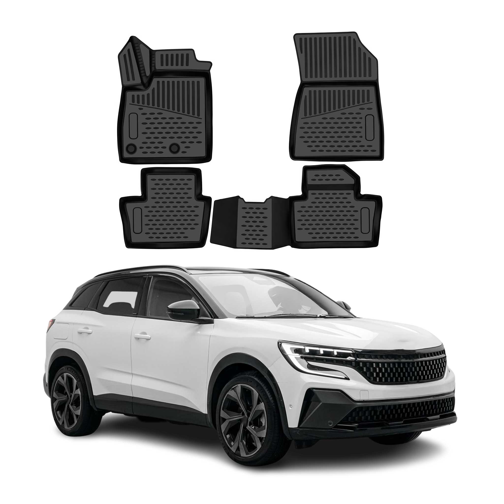 OMAC Tapis de sol pour Renault Austral Mild Hybrid 2022-2026 Noir TPE 4Pcs