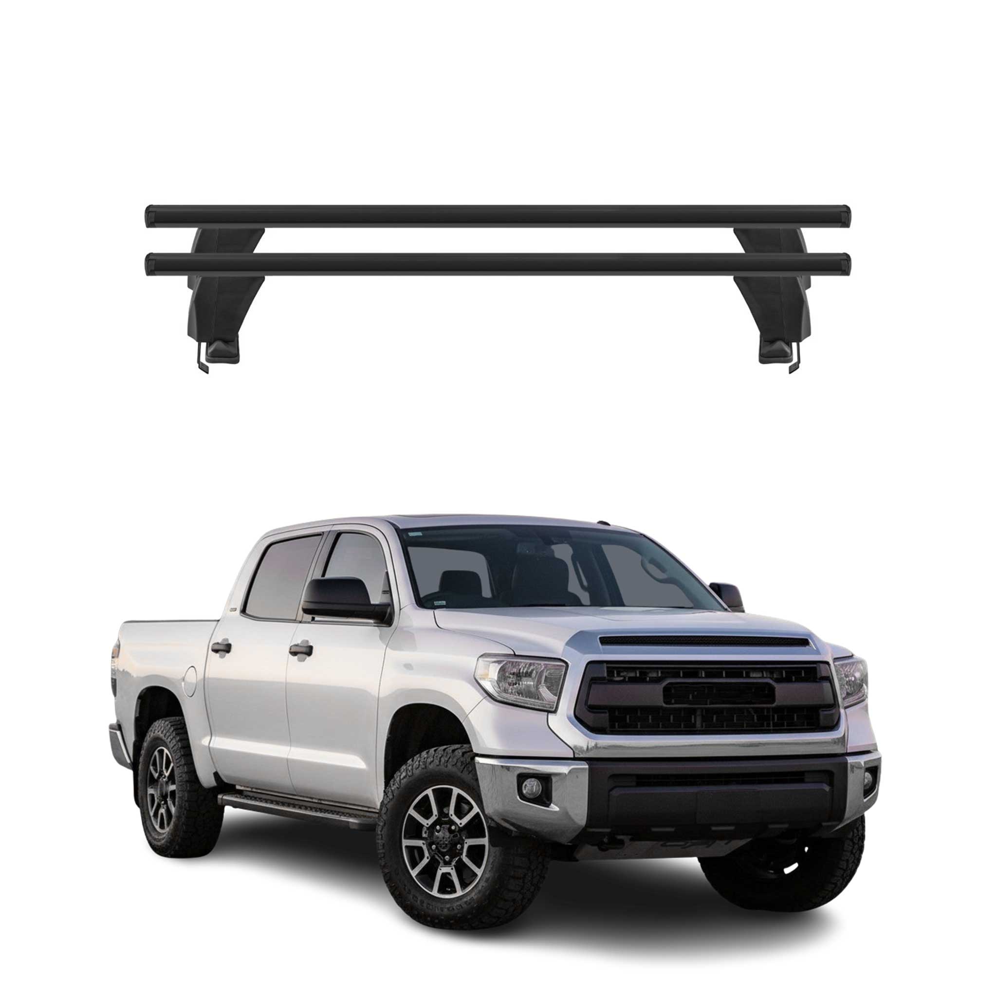 Menabo Barres de toit Transversales pour Toyota Tundra Crew Max 2014-2021 Noir