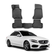 OMAC Tapis de sol pour Mercedes Classe C W205 2014-2021 en caoutchouc Noir