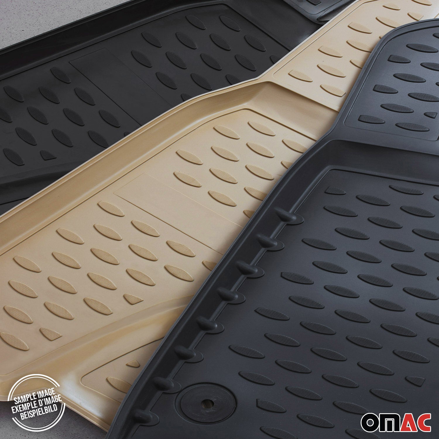 OMAC Tapis de sol pour Ford Kuga 2019-2025 sur mesure en caoutchouc Noir