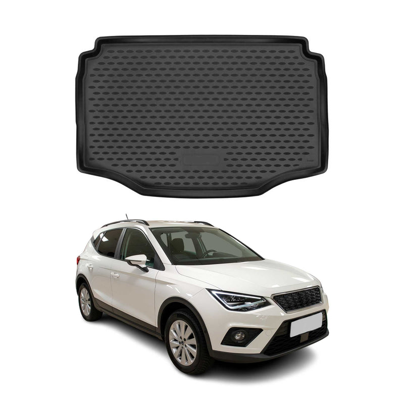 Tapis de Coffre pour Seat Arona 2017-2021 TPE Noir Antidérapant Imperméable