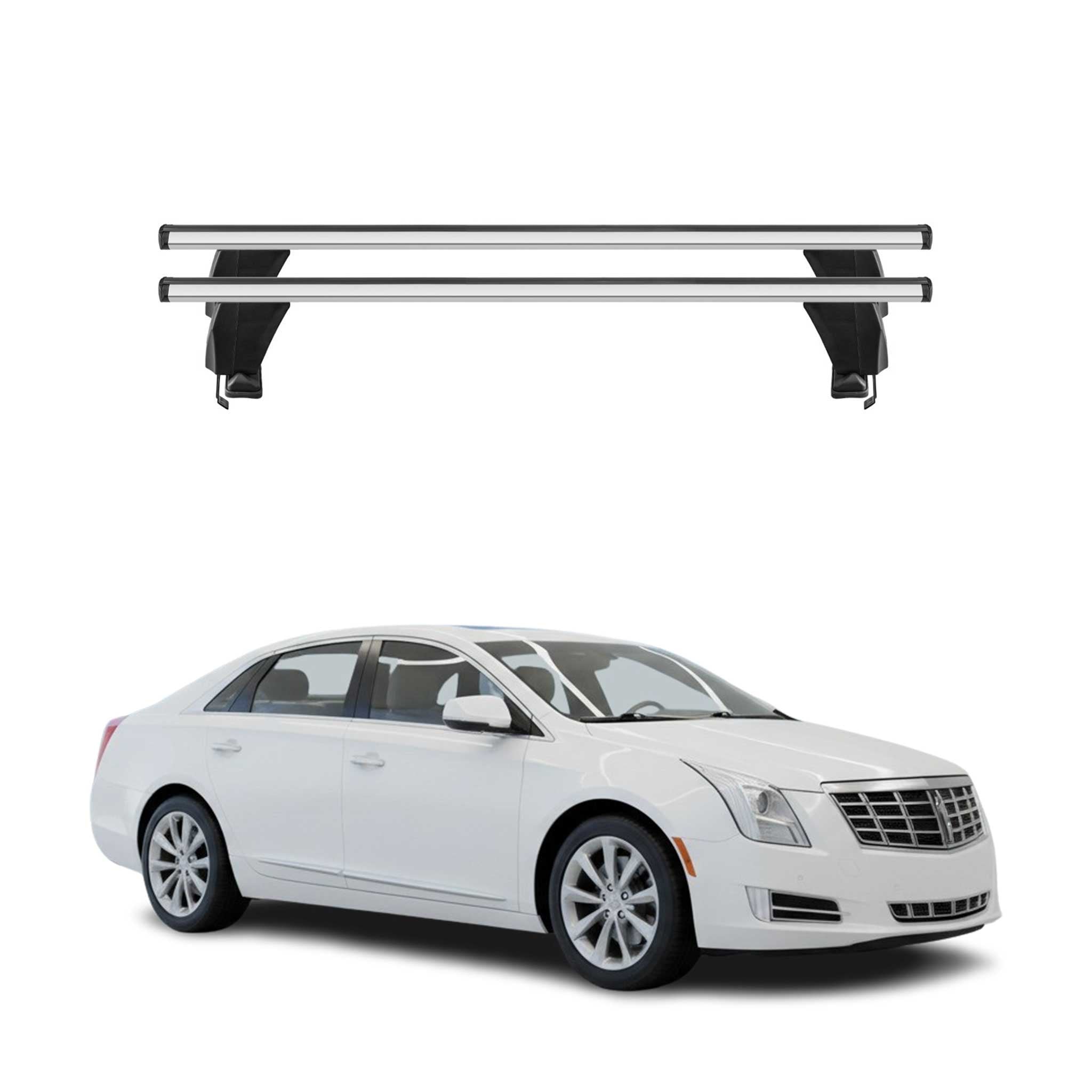 Menabo Barres de toit Transversales pour Cadillac XTS 2013-2019 Alu Gris 2x ABE
