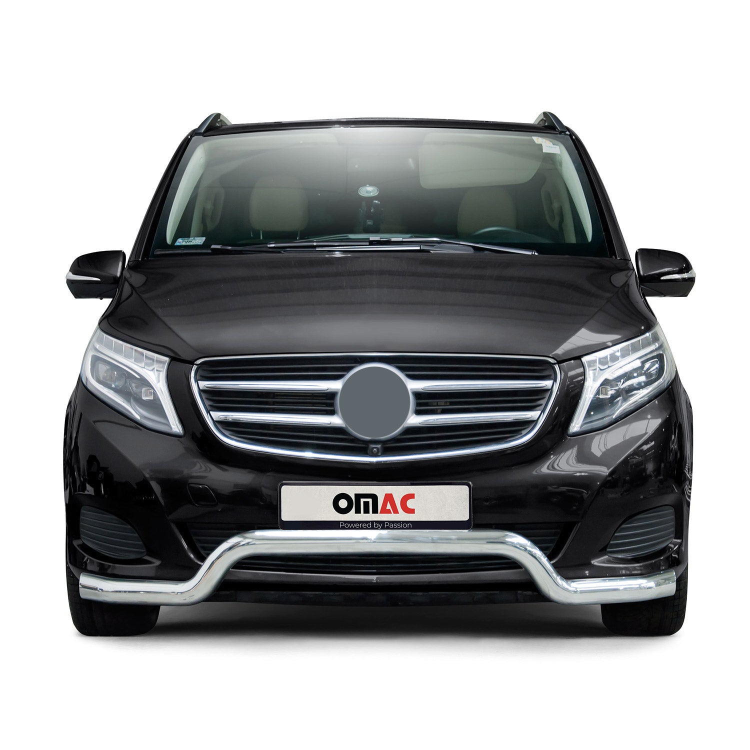 Pare-Buffle Avant Pour Mercedes Classe V 2014-2019 en Acier Inox Argent