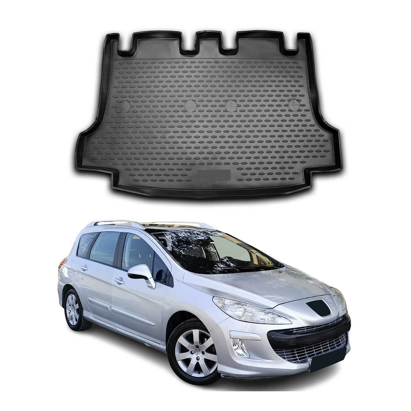 Tapis de Coffre pour Peugeot 308 2008-2013 TPE Noir