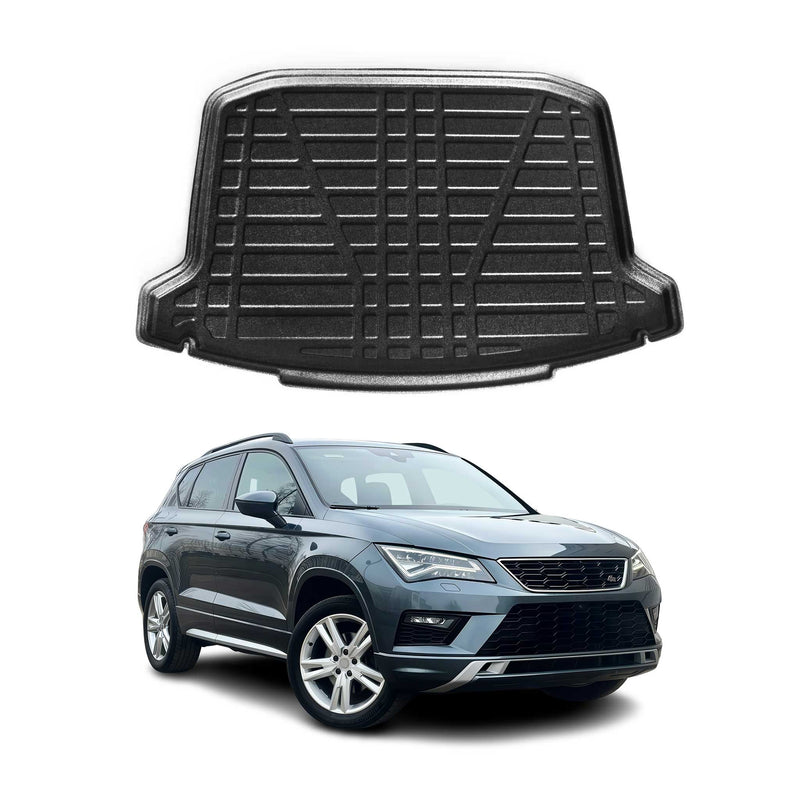 Tapis de Coffre pour Seat Ateca 2016-2022 en TPE Noir