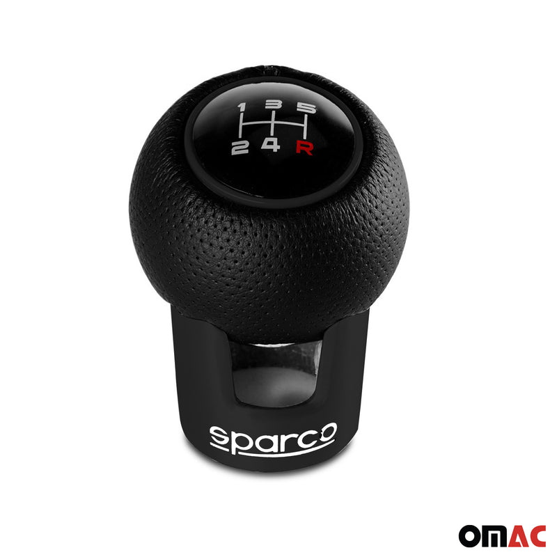 SPARCO pommeau de levier de vitesses manuel en aluminium et simili cuir noir mat