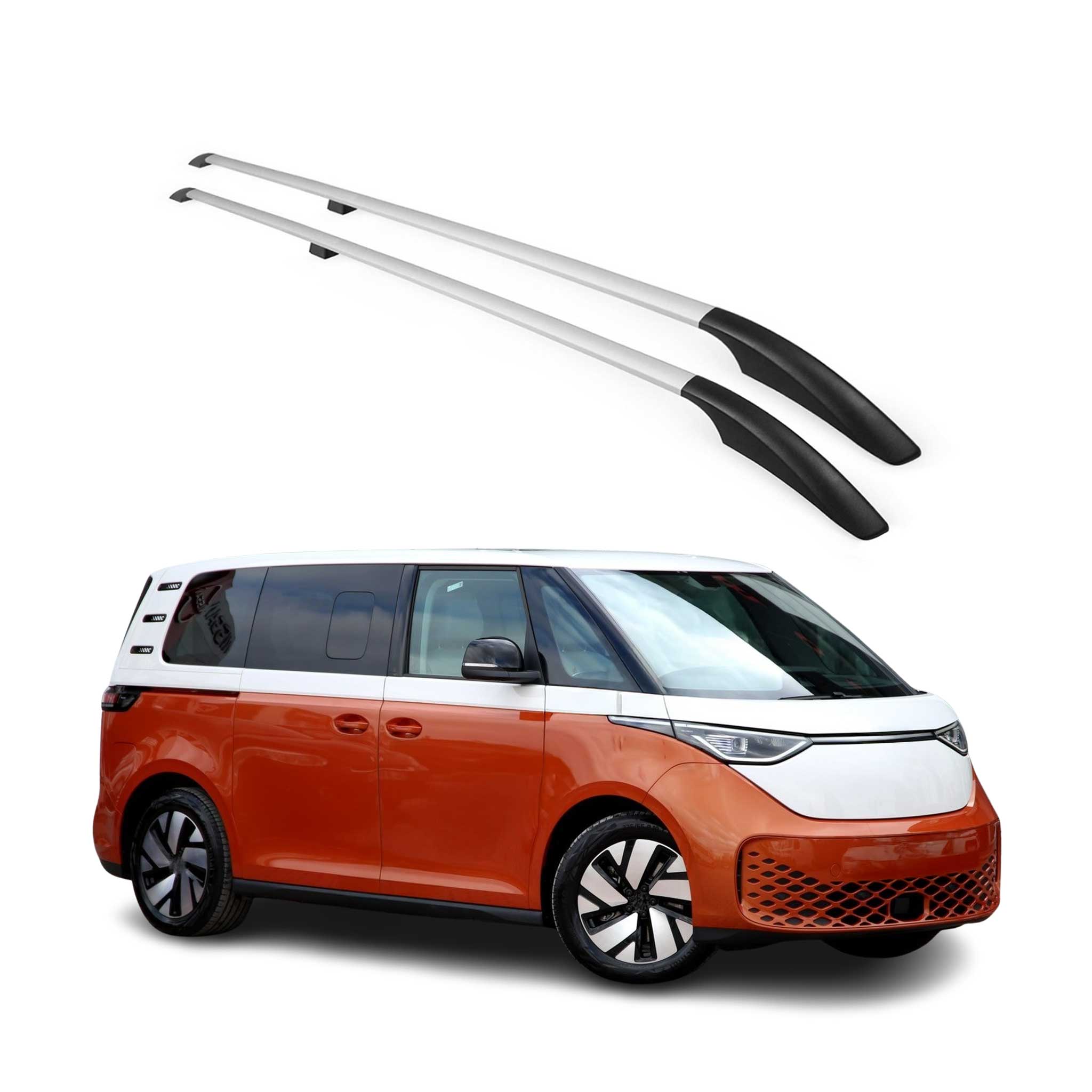 Barres De Toit Longitudinales pour VW ID.Buzz 2022-2026 L1 court Alu Gri 2x
