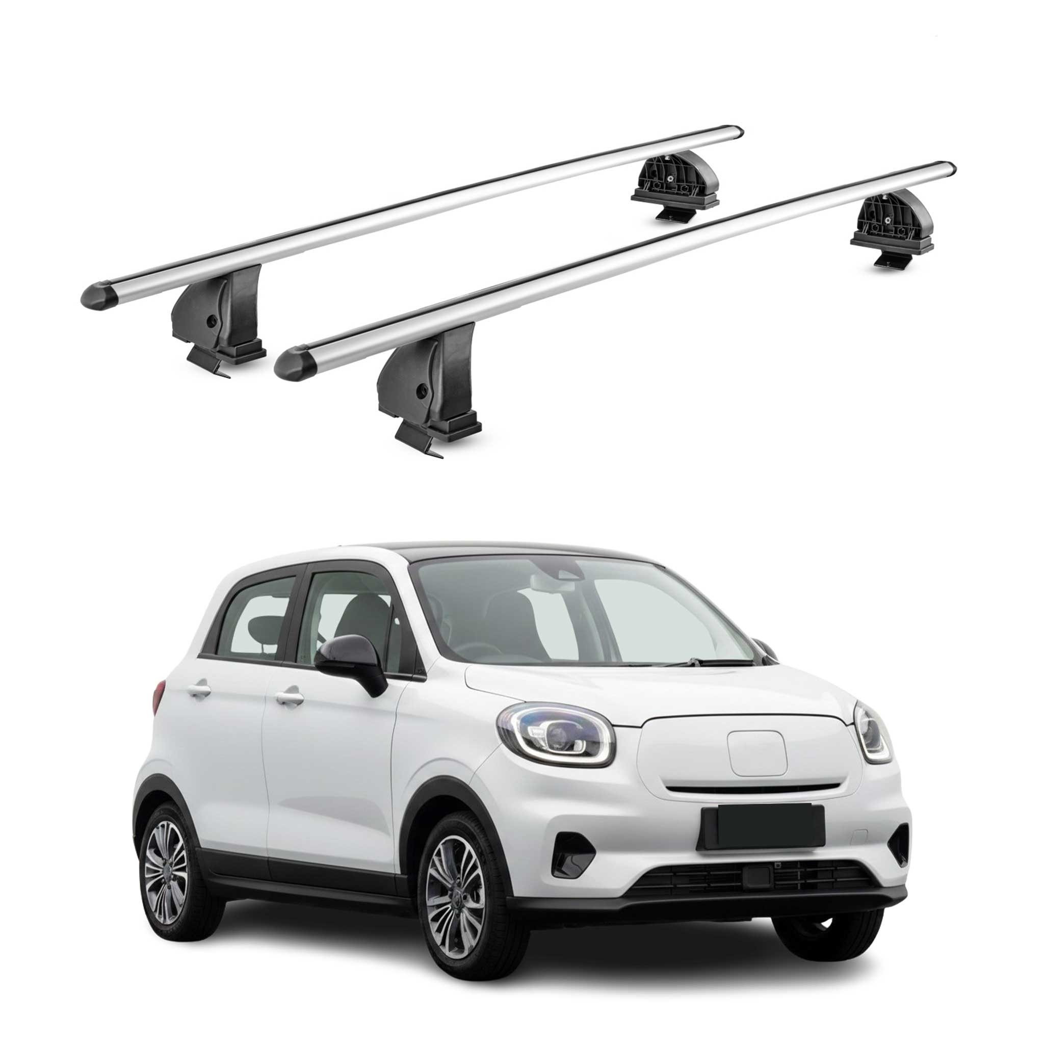 Barres de toit transversales Alu pour Leapmotor T03 2024-2026 TÜV 75 kg Gris 2x