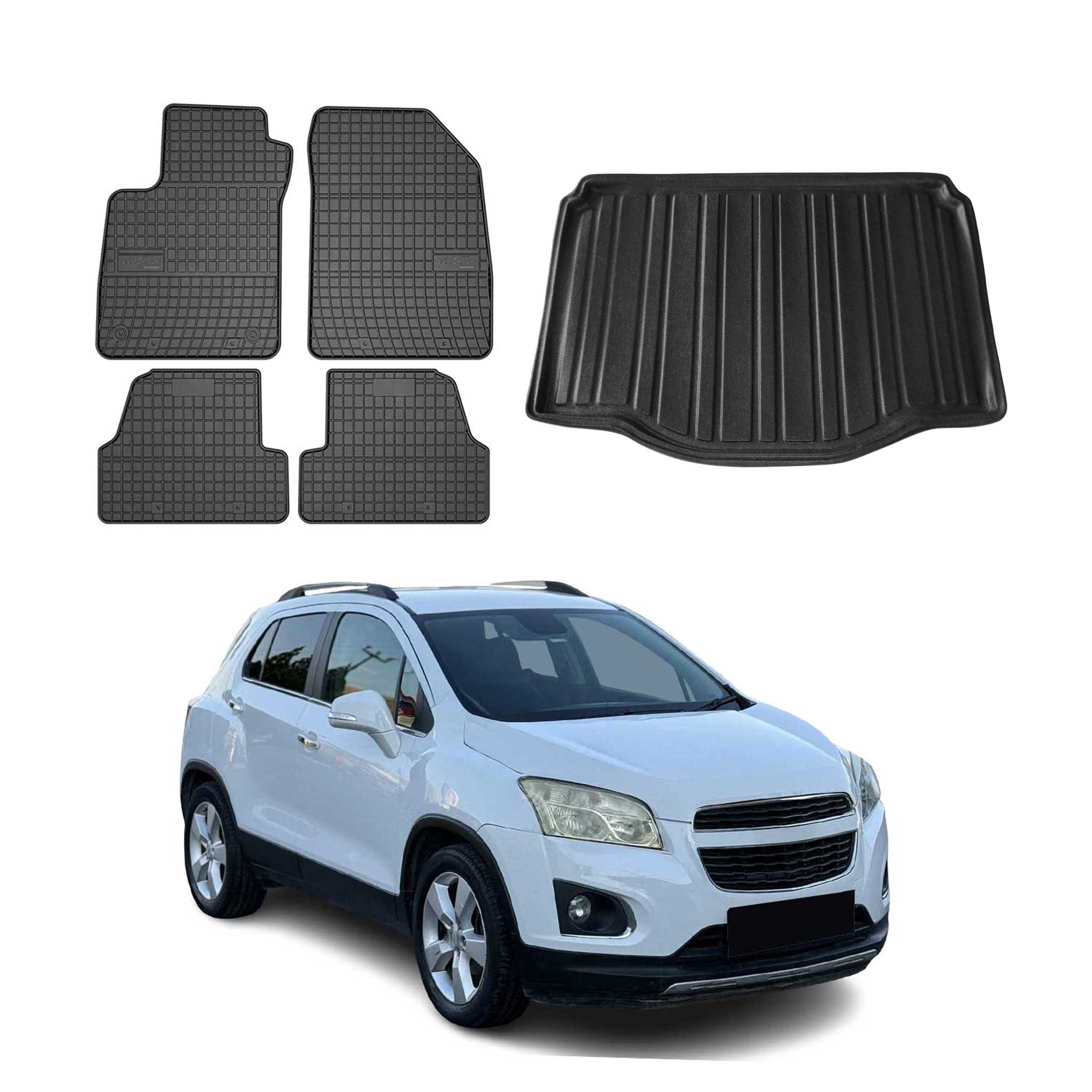 2013-2022 Chevrolet Trax / Buick Encore Kit OMAC Tapis de sol et coffre TPE Noir