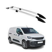 Barres de toit longitudinales pour Peugeot Partner 2018-2026 L2 Long Alu Gris