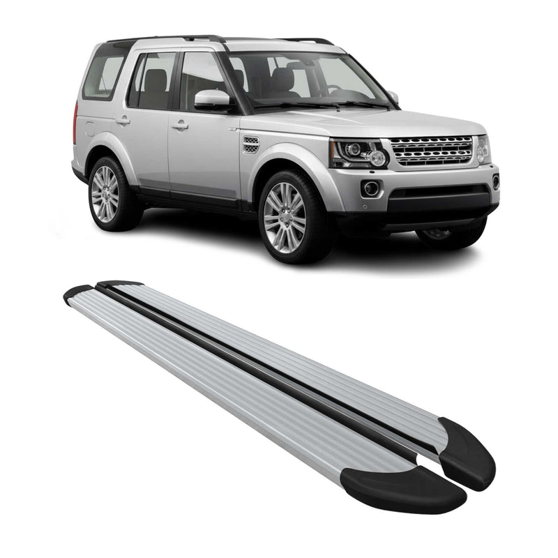 Marchepieds Latéraux pour Land Rover Discovery IV 2009-2018 Aluminium Argent 2x