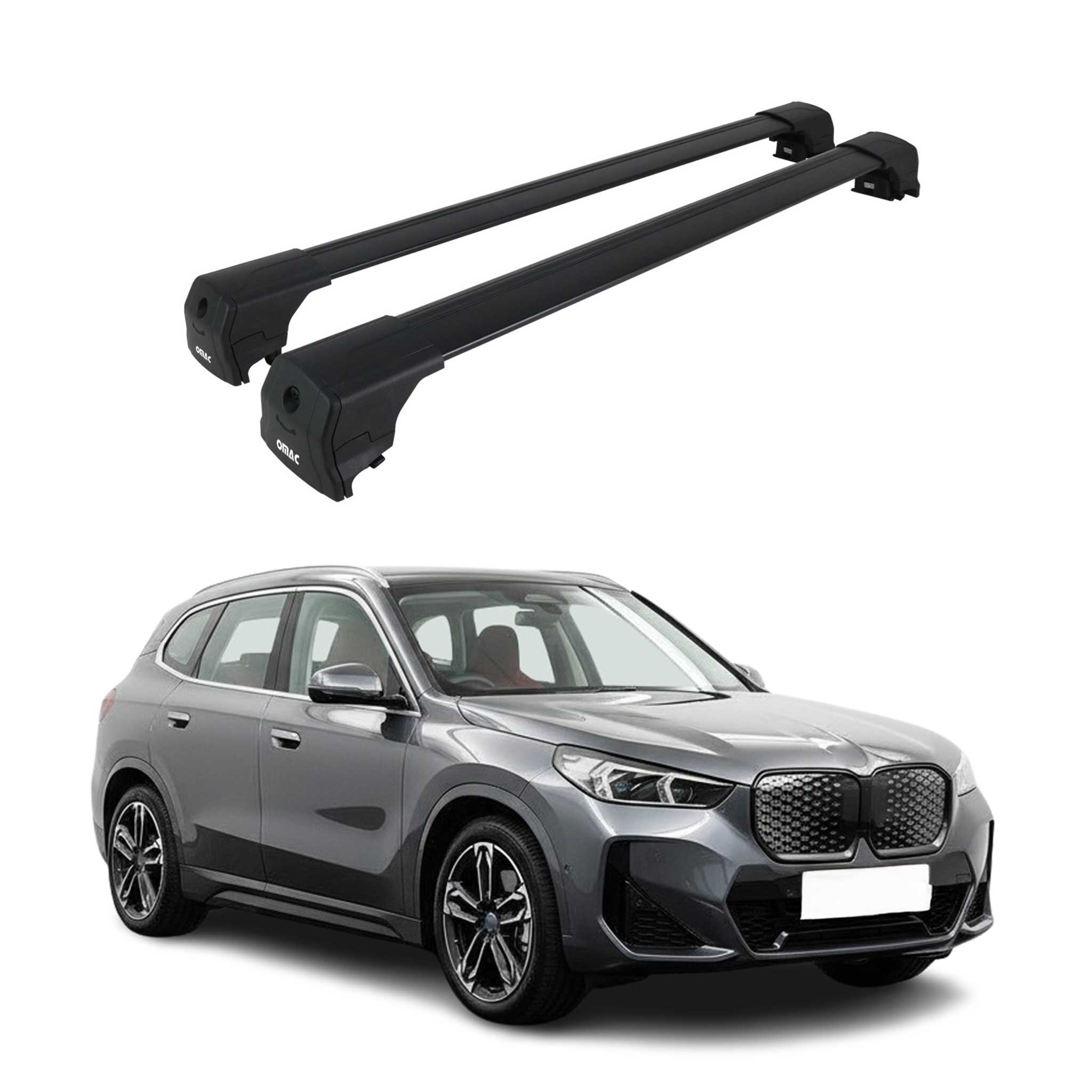 Barres De Toit Transversales pour BMW iX1 U11 2022-2026 Aluminium Noir 2Pcs