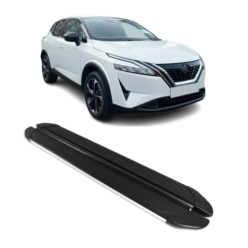 2021-2024 Nissan Qashqai Marchepieds latéraux pédale Aluminium Gris Noir 2x
