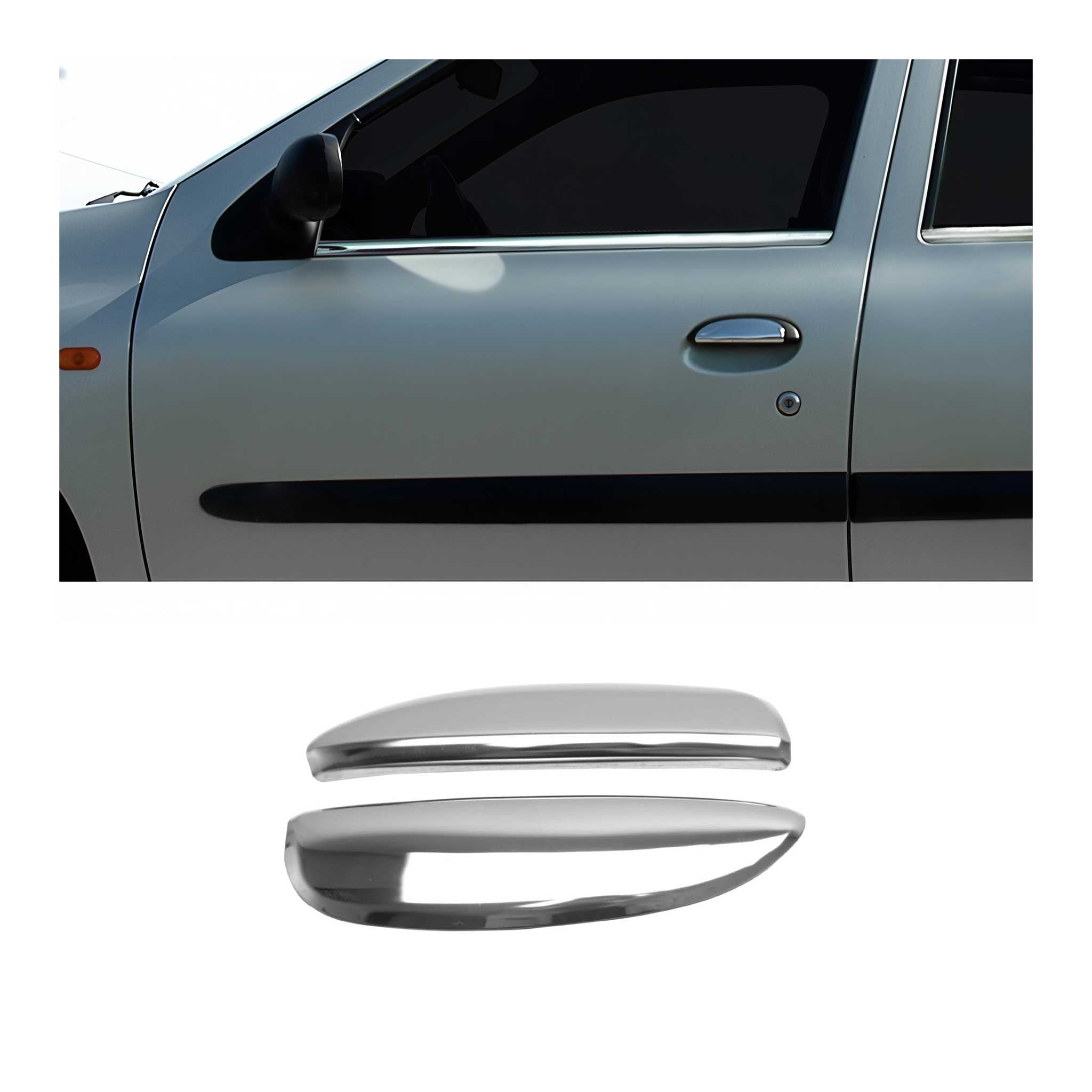 Couverture Poignée de porte pour Renault Megane 1995-2003 2 portes inox Chromé