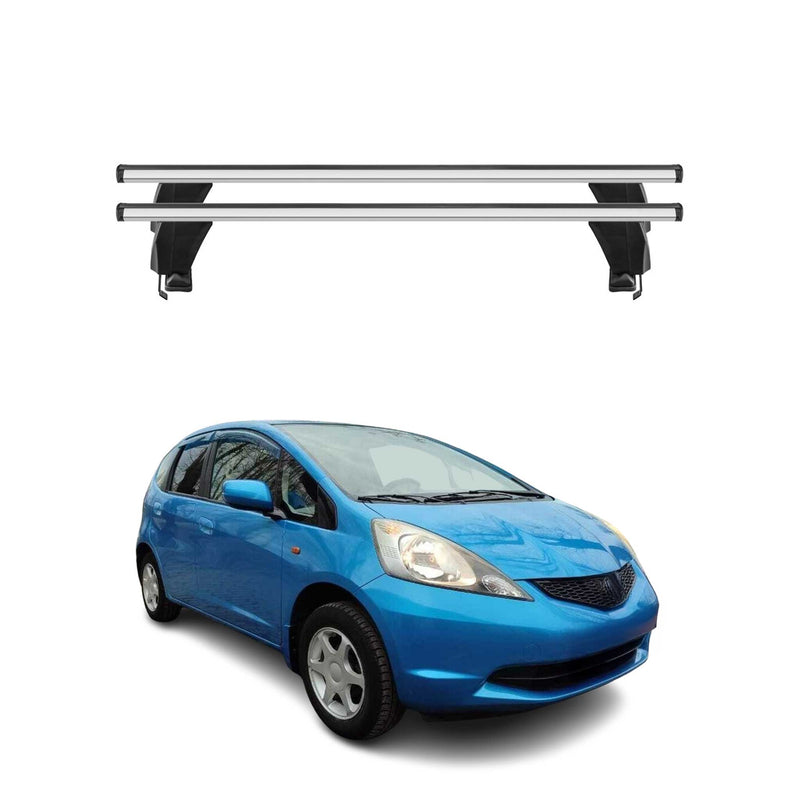Menabo Barres de toit Transversales pour Honda Jazz 2007-2014 Alu Gris ABE 2x