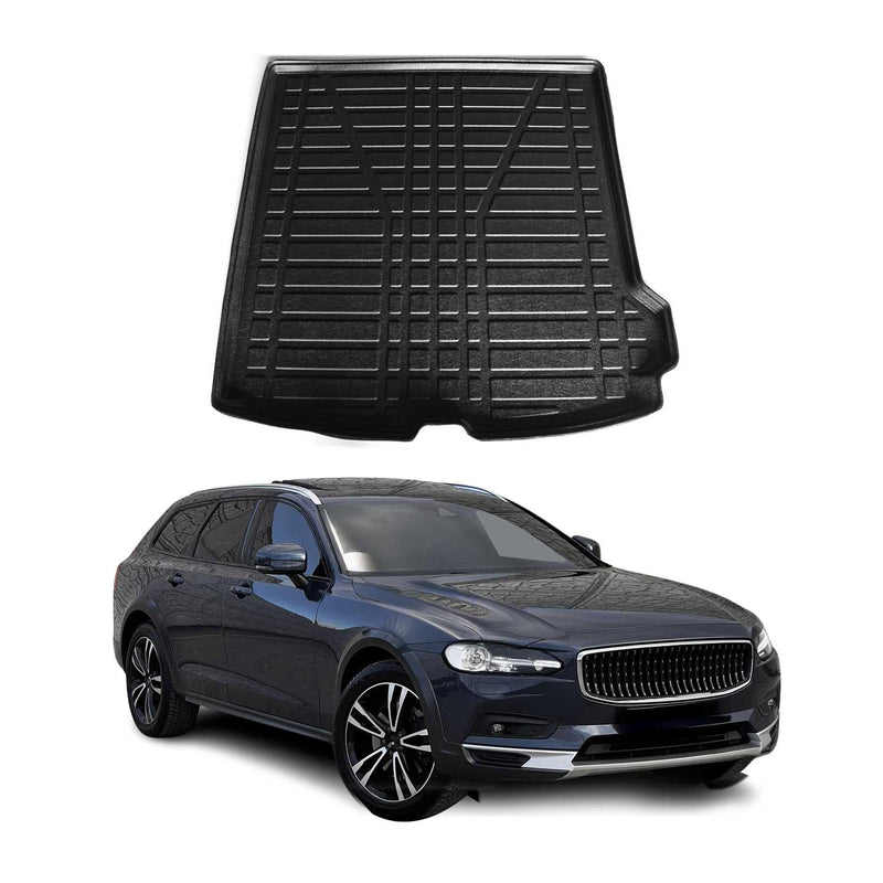 Tapis de Coffre pour Volvo V90 Cross Country 2016-2022 Break en TPE Noir