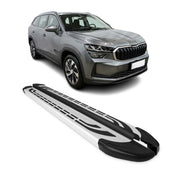 Marchepieds latéraux pédale pour Skoda Kodiaq II 2024-2026 2Pcs Alu Gris