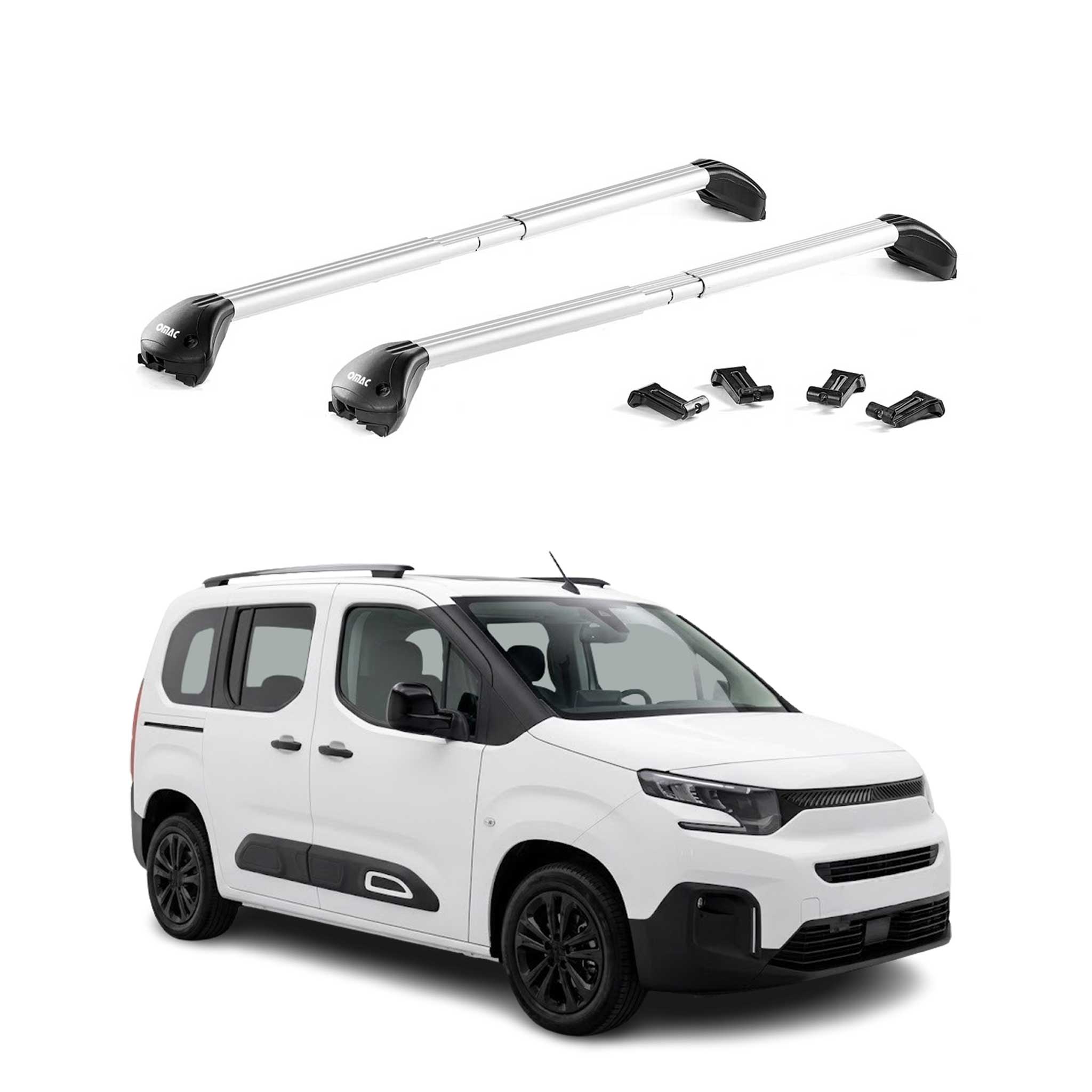 Barres de toit transversales pour Citroen Berlingo III 2024-2026 FL Gris 2x ABE