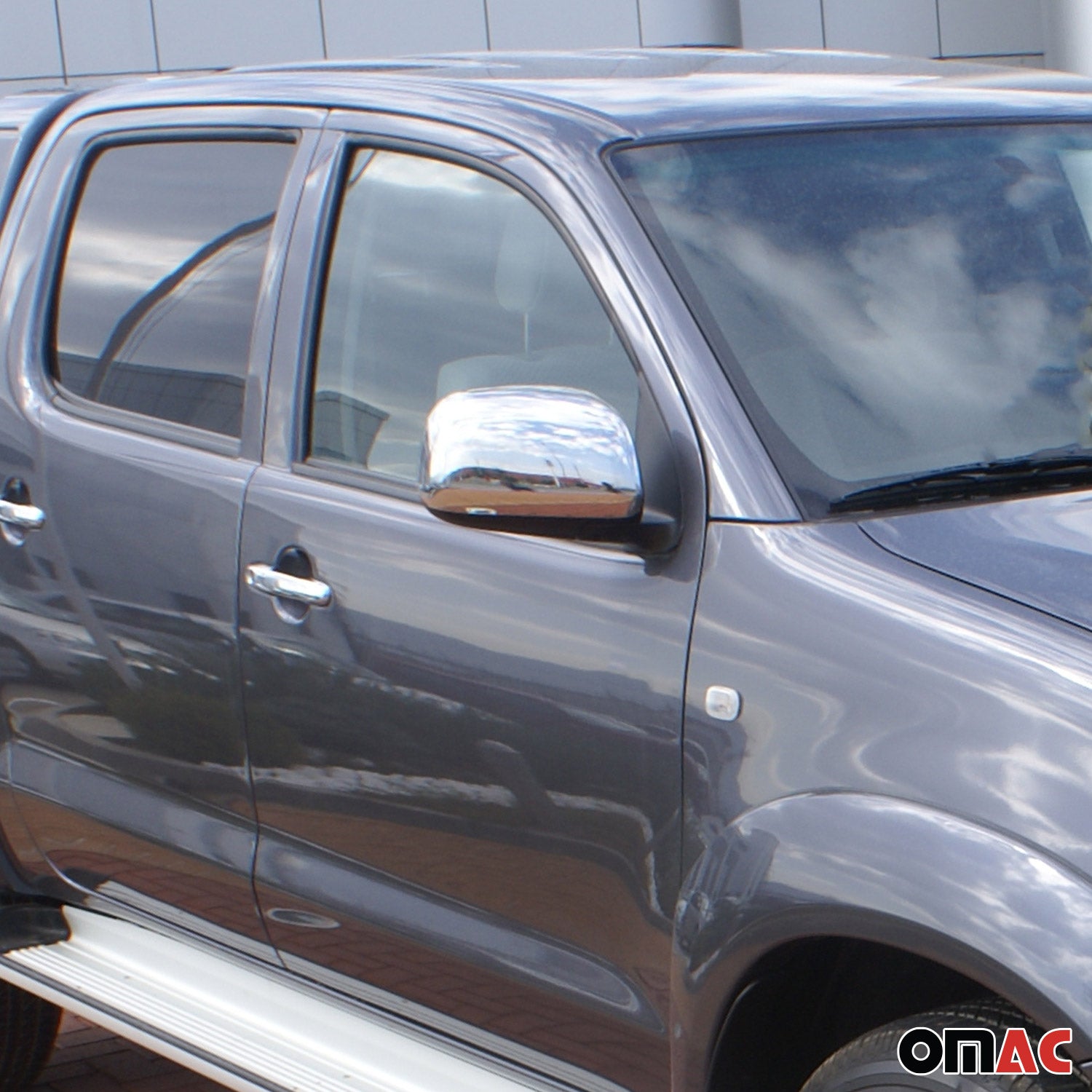 Coques de Rétroviseurs pour Toyota Hiace 1995-2012 en Acier Chromé Argent