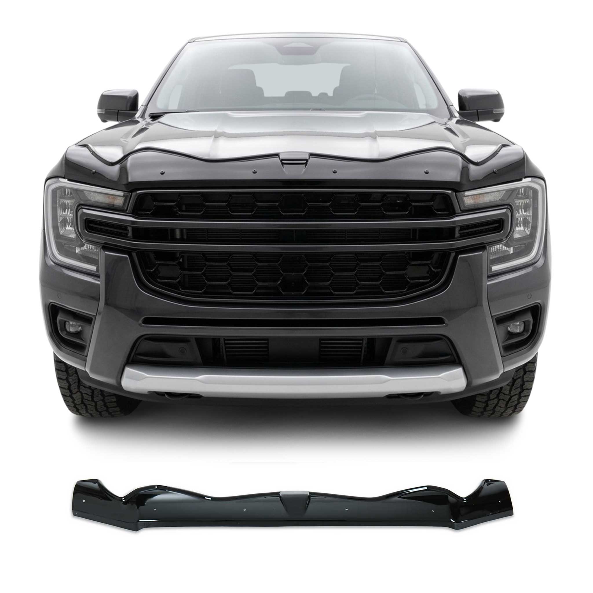 Deflecteurs d'air capot de voiture pour Ford Ranger T6 P703 2022-2026 noir ABS