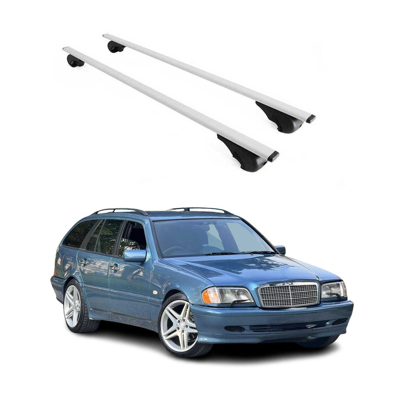 Barres de toit Transversales pour Mercedes C Classe S202 S203 S204 1996-2014 Fer