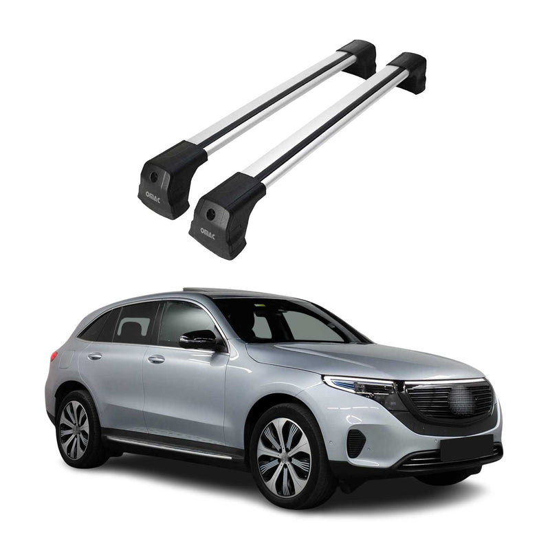Barres de toit transversales pour Mercedes EQC N293 2019-2023 Aluminium Gris