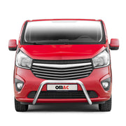 Pare-Buffle Avant Pour Opel Vivaro B 2014-2019 en Acier Inoxydable Argent