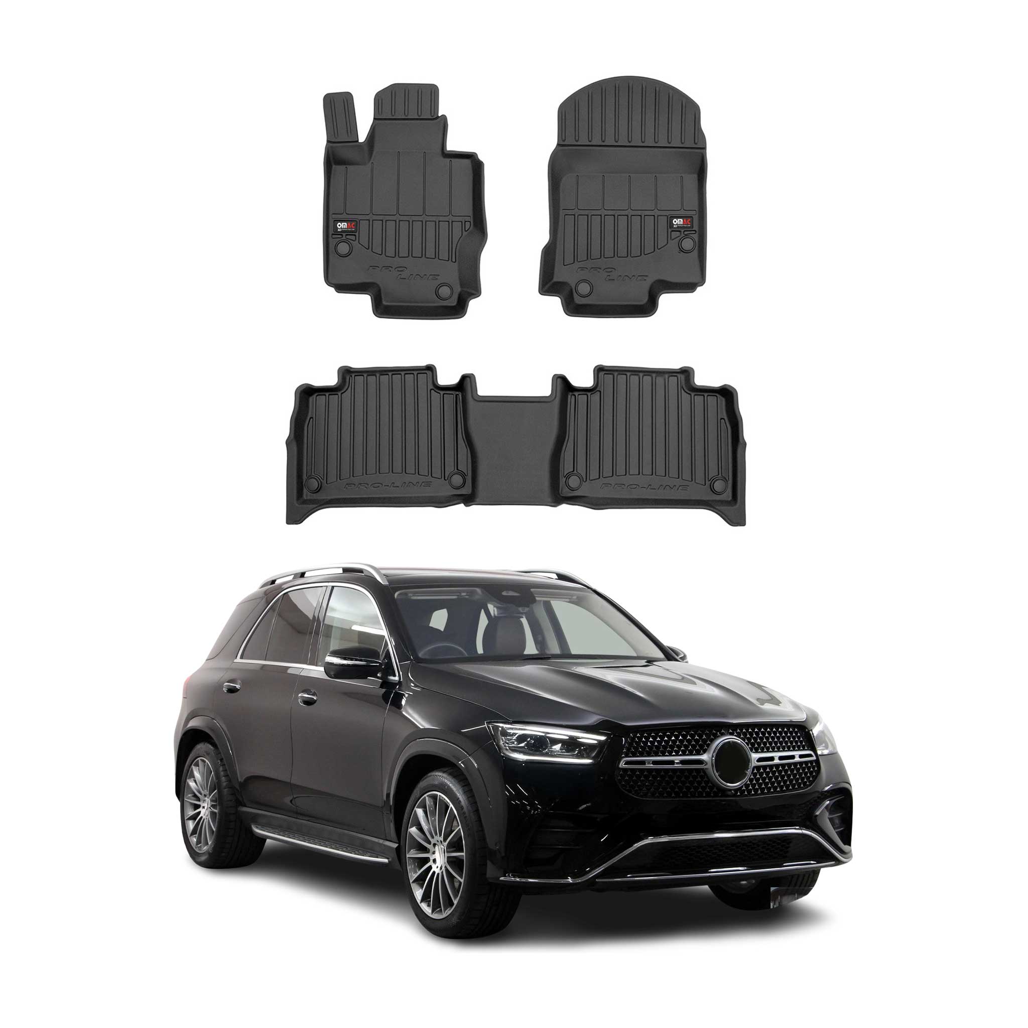 OMAC Tapis de sol en caoutchouc pour Mercedes GLE Coupé  2020-2024 Noir Premium