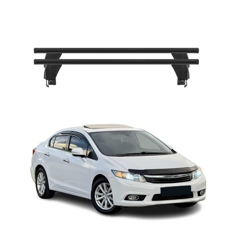 Menabo Barres de toit Transversales pour Honda Civic IX SD 2012-2015 Alu Noir