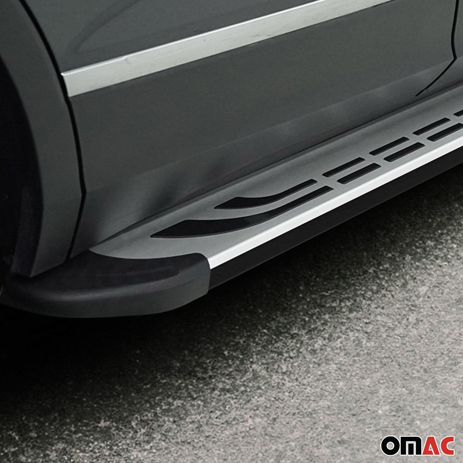 Marchepieds Latéraux pédale pour Citroen e-C3 2024-2026 Aluminium Gris Noir 2x