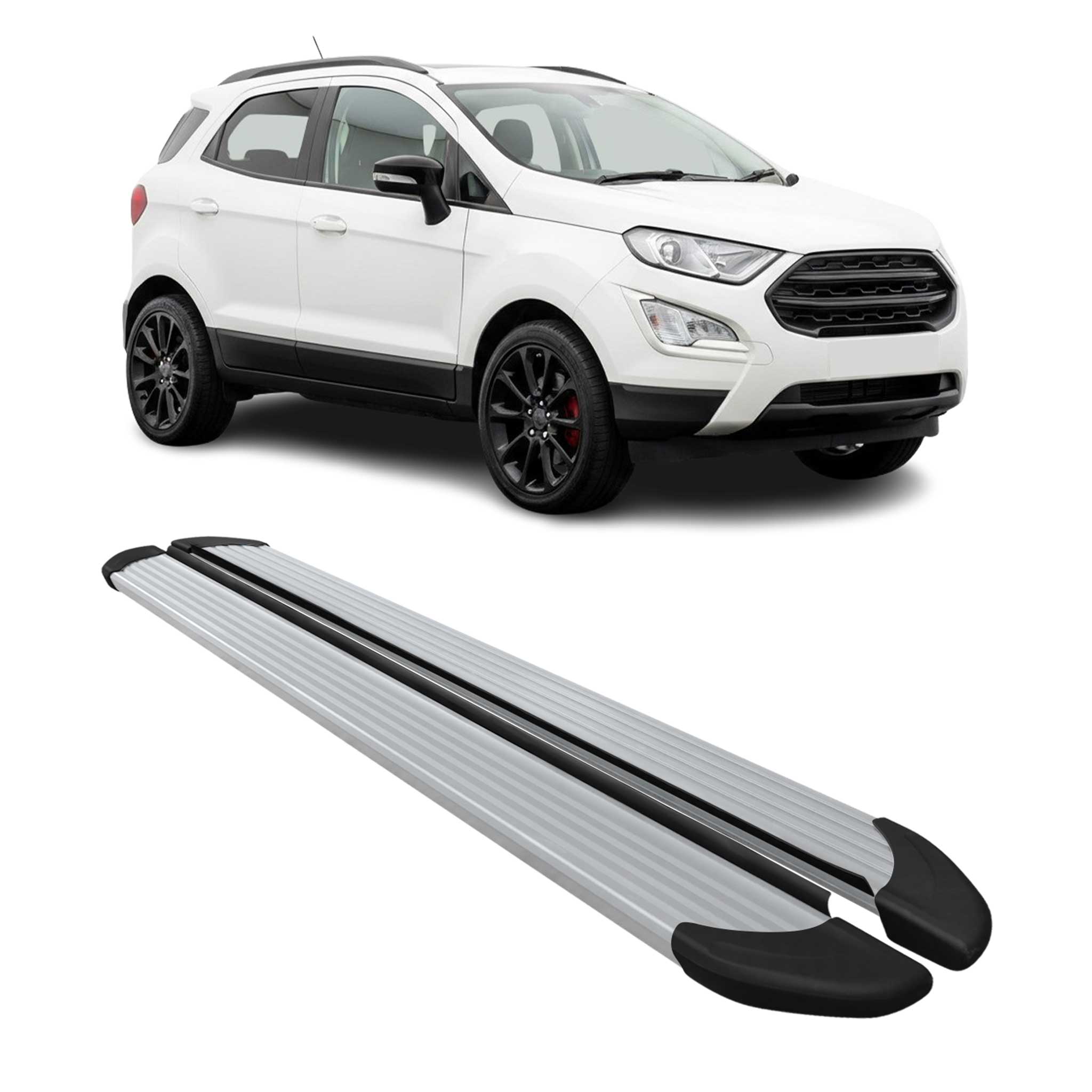 Marchepieds Latéraux pédale pour Ford Ecosport 2013-2024 Aluminium Argent 2Pcs