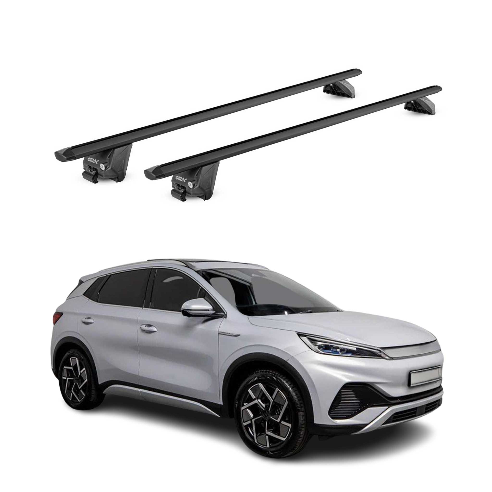 Barres de toit transversales pour BYD Atto 3 2023-2026 Alu Noir 2 pièces ABE