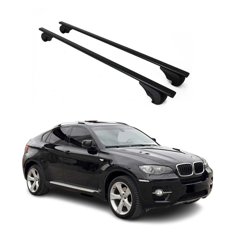 Barres de toit transversales pour BMW X6 E71 E72 2007-2014 Fer Noir