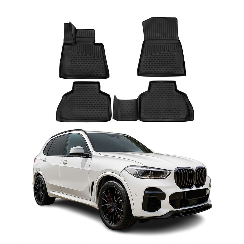 OMAC 3D Tapis de sol pour BMW X5 G05 2018-2025 en caoutchouc Noir