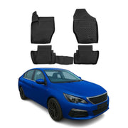 OMAC Tapis de sol pour Peugeot 408 2010-2014 sur mesure en caoutchouc Noir