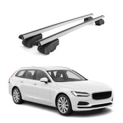 Barres de toit Transversales pour Volvo V90 2016-2025 Aluminium Gris 2Pcs