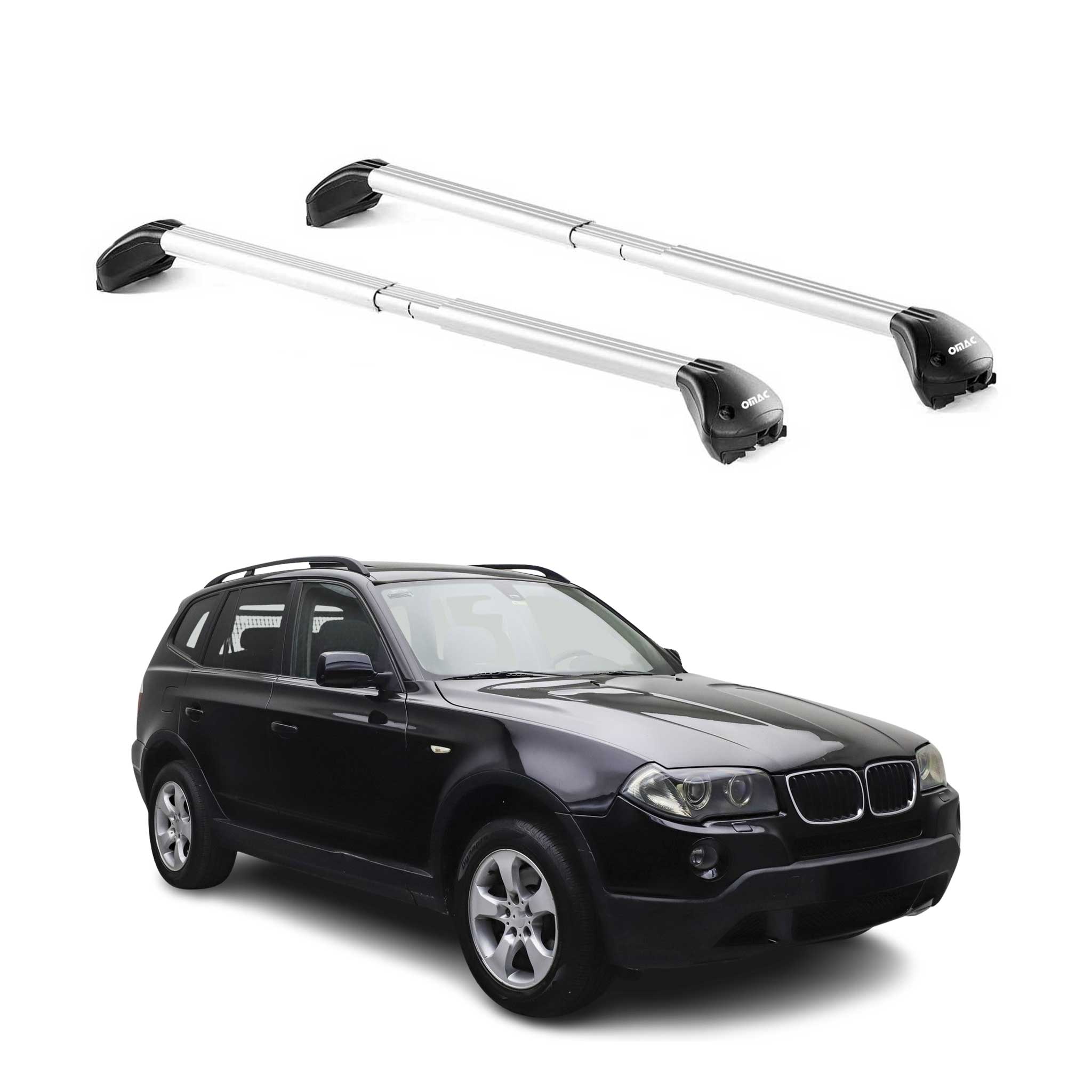 Barres de toit pour BMW X3 E83 2004-2010 5 portes Gris Argenté 2 pièces ABE