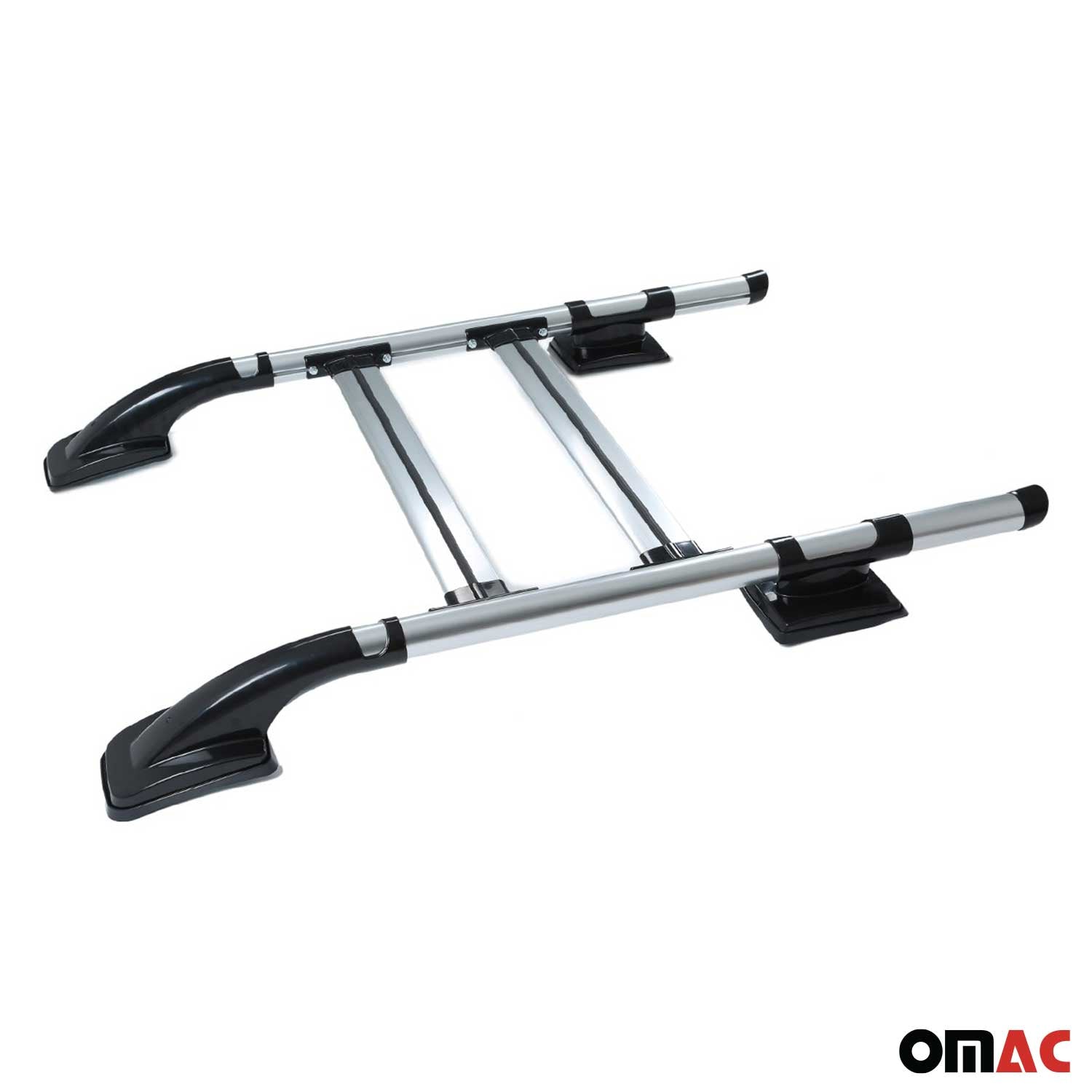 KIT Barres de toit trans+long pour Fiat Fullback 2015-2021 Double Cab Alu Gris