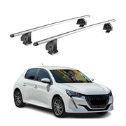 Barres de toit transversales Alu pour Peugeot 208 II 2019-2026 TÜV 75 kg Gris 2x