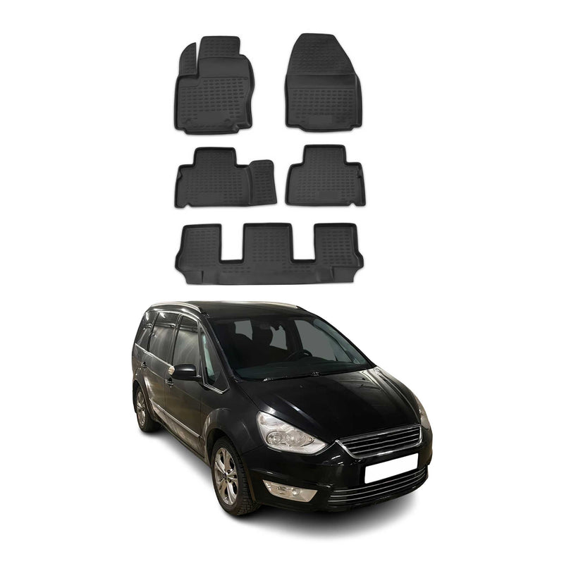 Tapis de Sol pour Ford Galaxy 2006-2015 Noir TPE
