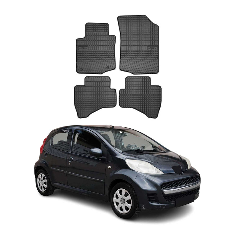 OMAC Tapis de sol pour Peugeot 107 2005-2014 Noir en caoutchouc