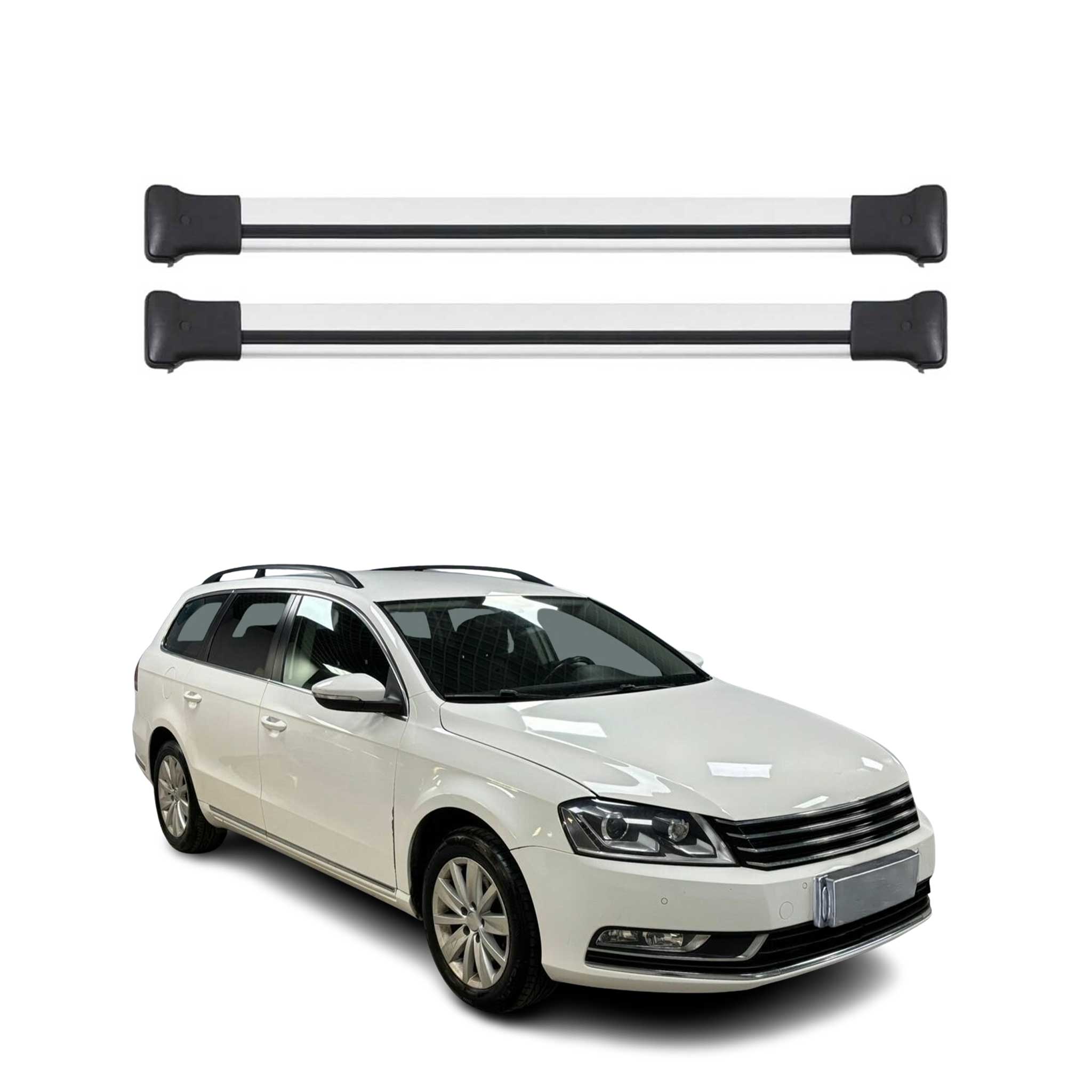 OMAC Barres de toit en aluminium pour VW Passat B7 Variant 2010-2014 Gris 2x TÜV