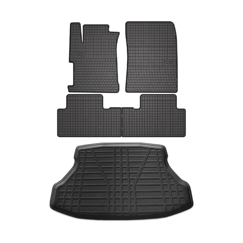 Kit Tapis de sol et coffre pour Honda Civic 2011-2016 Berline TPE Noir